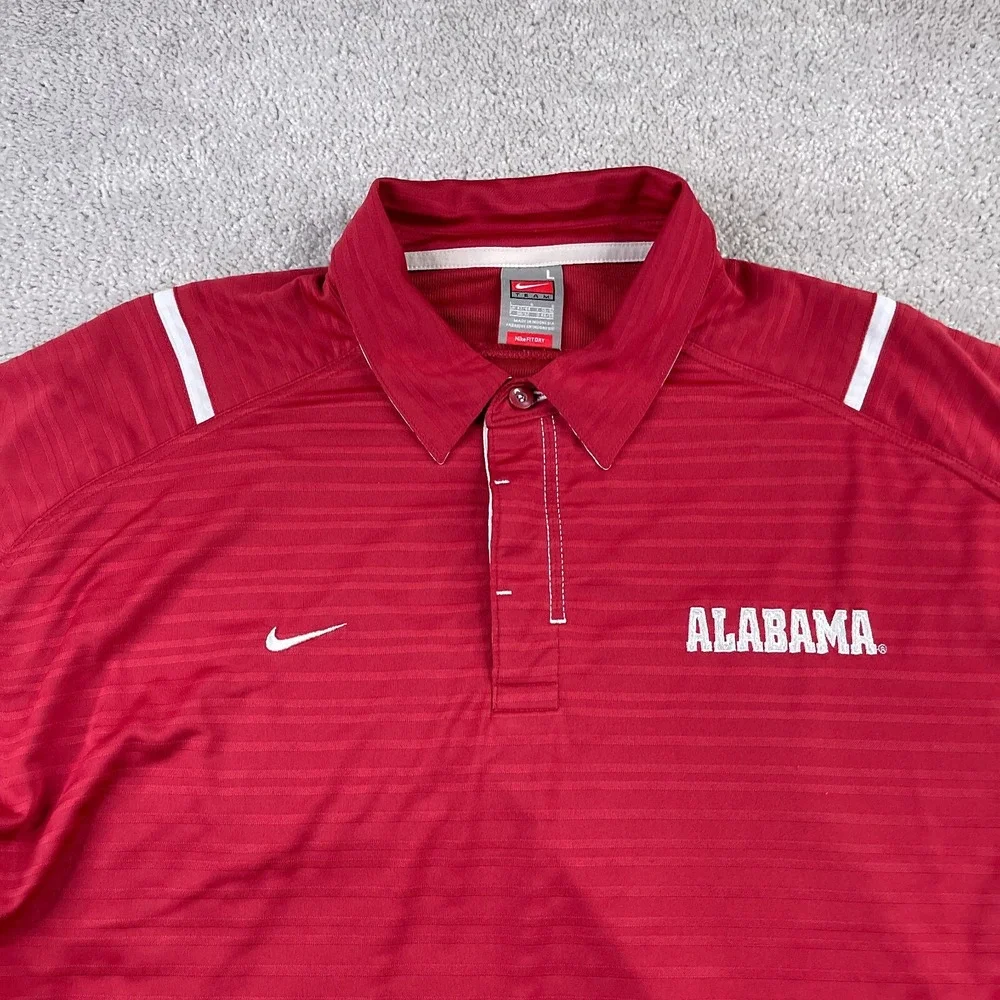 Alabama Crimson Tide‎ Polo Shirt Mens Large Red Nike Team Fit Dry Performance